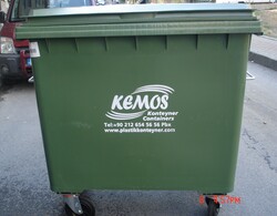 1100 litre plastik konteyner çöp kutusu - 5