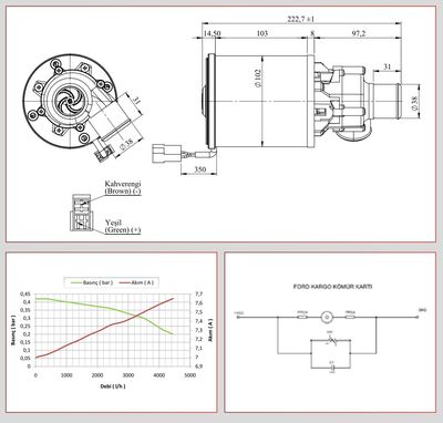 12V, Büyük Pompa 6000LT/H, ø38