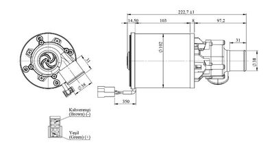 12V, Büyük Pompa 6000LT/H, ø38