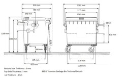 660 litre plastik çöp konteyneri - 3