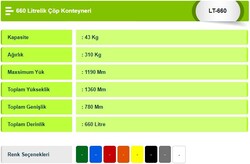 660 litre plastik çöp konteyneri - 4