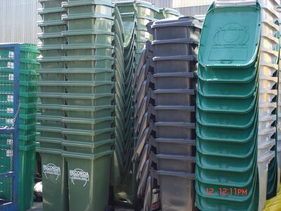 770 litre plastik çöp konteyneri çöp kutusu