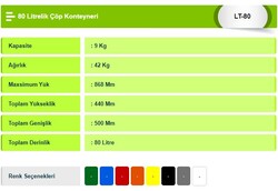 80 litre Plastik çöp konteyneri - 2