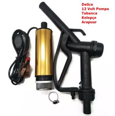 DELİCE 12 VOLT ALÜMİNYUM DALGIÇ TİPİ MAZOT-SIVI AKTARMA SETİ(POMPA + PLASTİK SIVI TRANSFER TABANCASI)