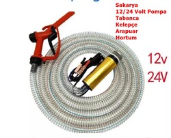 KEMOS - DELİCE 12 VOLT ALÜMİNYUM DALGIÇ TİPİ-MAZOT- SIVI AKTARMA SETİ(POMPA + HORTUM + PLASTİK SIVI TRANSFER TABANCASI)