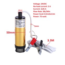 DELİCE 12 VOLT ALÜMİNYUM DALGIÇ TİPİ-MAZOT- SIVI AKTARMA SETİ(POMPA + HORTUM + PLASTİK SIVI TRANSFER TABANCASI) - 3