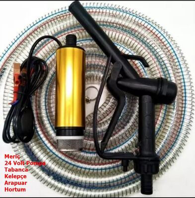 DELİCE 12 VOLT ALÜMİNYUM DALGIÇ TİPİ-MAZOT- SIVI AKTARMA SETİ(POMPA + HORTUM + PLASTİK SIVI TRANSFER TABANCASI) - 2