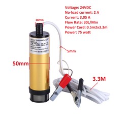Meriç 24 Volt Alüminyum Dalgıç Tipi Sıvı Aktarma Pompası(Filtreli) - Thumbnail