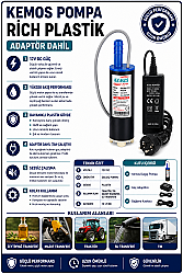 Rich plastik 220-12 Volt Dalgıç Adaptörlü Mazot Aktarma(SIVI TRANSFER) Pompası - KEMOS