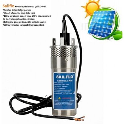Sailflo 24volt 100 Metre Paslanmaz Çelik Solar Dalgıç Pompa