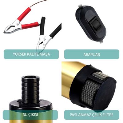 YEŞİLIRMAK 24 V DALGIÇ TİPİ SIVI AKTARMA POMPASI(FİLTRELİ+ARAPUAR) - 3
